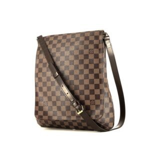 Louis Vuitton Salsa shoulder bag in ebene damier canvas and brown leather