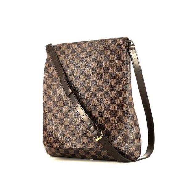 Louis Vuitton Salsa shoulder bag in ebene damier canvas and brown leather