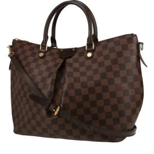 Louis Vuitton Siena handbag in ebene damier canvas and brown leather