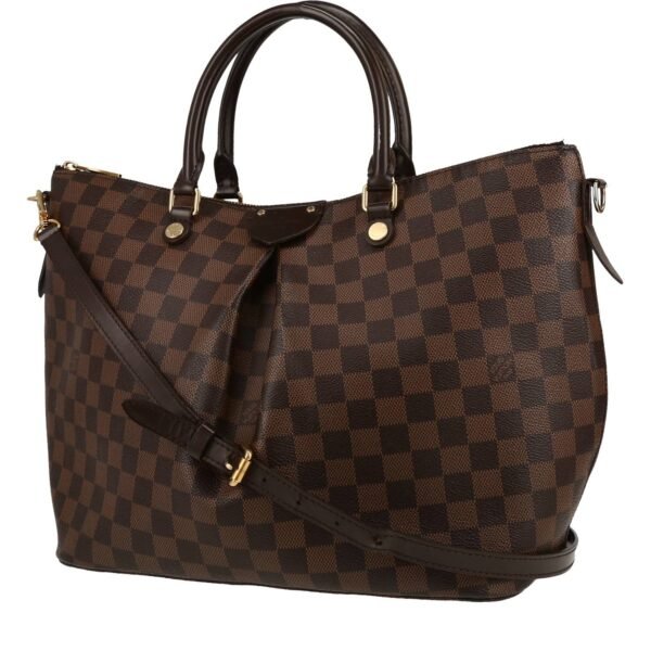 Louis Vuitton Siena handbag in ebene damier canvas and brown leather