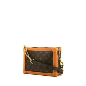 Louis Vuitton Soft Trunk shoulder bag in brown monogram canvas and natural leather
