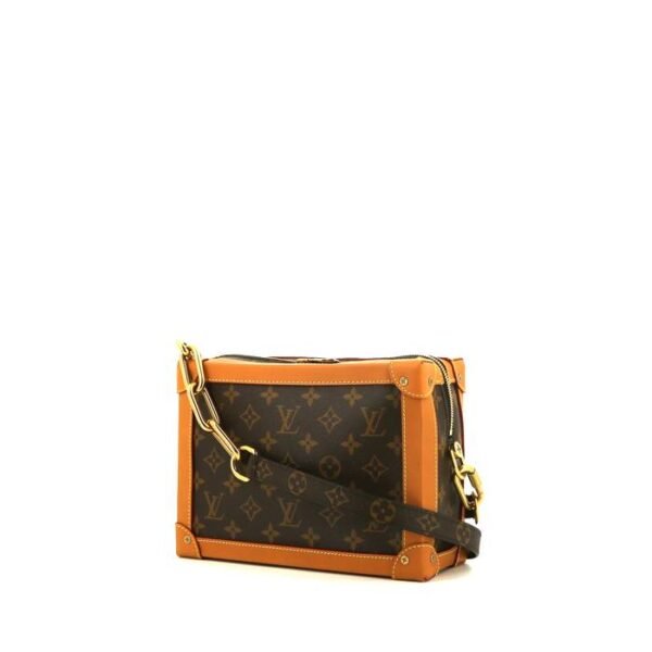 Louis Vuitton Soft Trunk shoulder bag in brown monogram canvas and natural leather