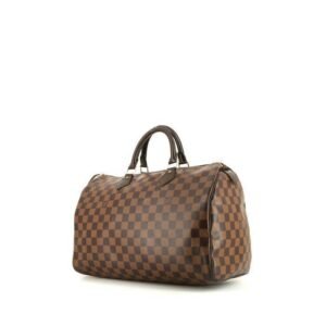 Louis Vuitton Speedy 35 handbag in ebene damier canvas and brown leather