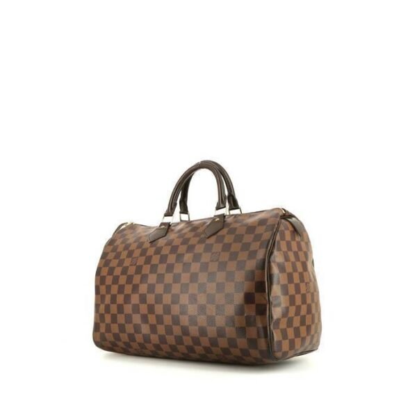Louis Vuitton Speedy 35 handbag in ebene damier canvas and brown leather