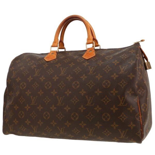 Louis Vuitton Speedy 40 handbag in brown monogram canvas and natural leather
