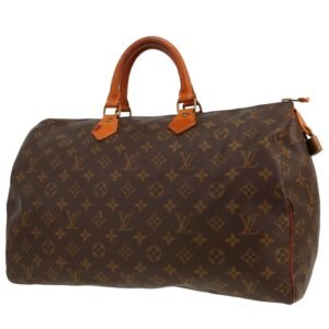 Louis Vuitton Speedy 40 handbag in brown monogram canvas and natural leather