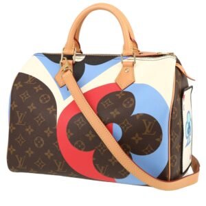 Louis Vuitton Speedy Editions Limitées Game On shoulder bag in brown monogram canvas and natural leather