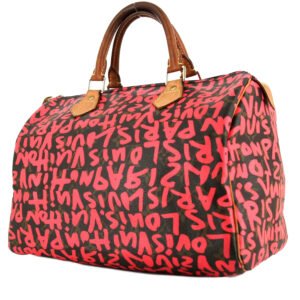 Louis Vuitton Speedy Editions Limitées handbag in brown and red monogram canvas and natural leather