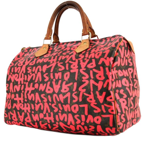 Louis Vuitton Speedy Editions Limitées handbag in brown and red monogram canvas and natural leather