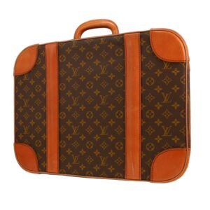 Louis Vuitton Stratos suitcase monogram canvas and natural leather