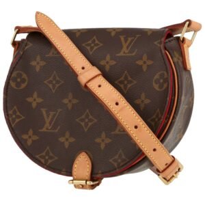 Louis Vuitton Tambourin-bag shoulder bag in brown monogram canvas and natural leather