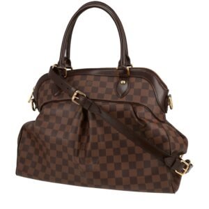 Louis Vuitton Trevi handbag in ebene damier canvas and brown leather
