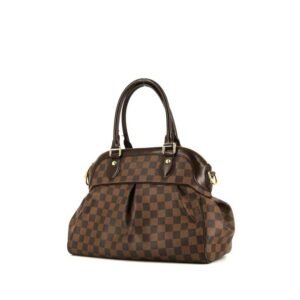 Louis Vuitton Trevi handbag in ebene damier canvas and brown leather