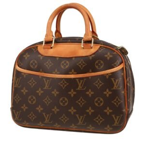 Louis Vuitton Trouville handbag in brown monogram canvas and natural leather