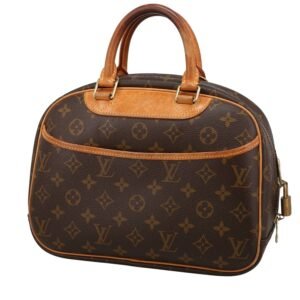 Louis Vuitton Trouville handbag monogram canvas and natural leather