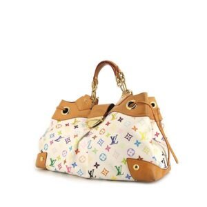 Louis Vuitton Ursula handbag in white multicolor monogram canvas and natural leather
