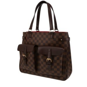 Louis Vuitton Uzès shopping bag in brown damier canvas and brown smooth leather