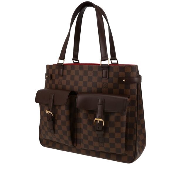 Louis Vuitton Uzès shopping bag in brown damier canvas and brown smooth leather