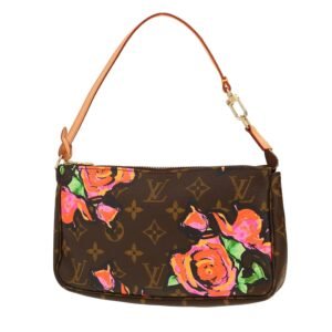 Louis Vuitton X Stephen Sprouse Pochette accessoires pouch in brown monogram canvas and natural leather