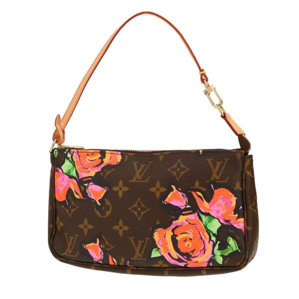 Louis Vuitton X Stephen Sprouse Pochette accessoires pouch in brown monogram canvas and natural leather