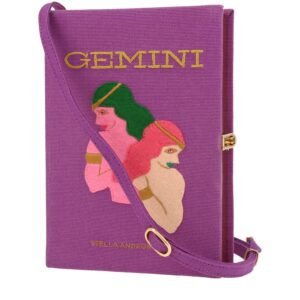 Olympia Le-Tan Stella Andromeda Gemini clutch in purple canvas