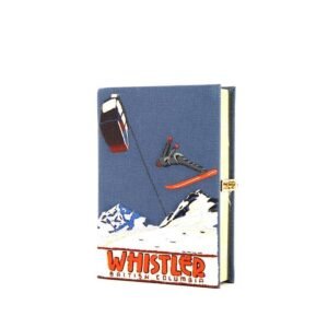 Olympia Le-Tan Whistler British Columbia clutch in blue embroidered canvas n°02/16