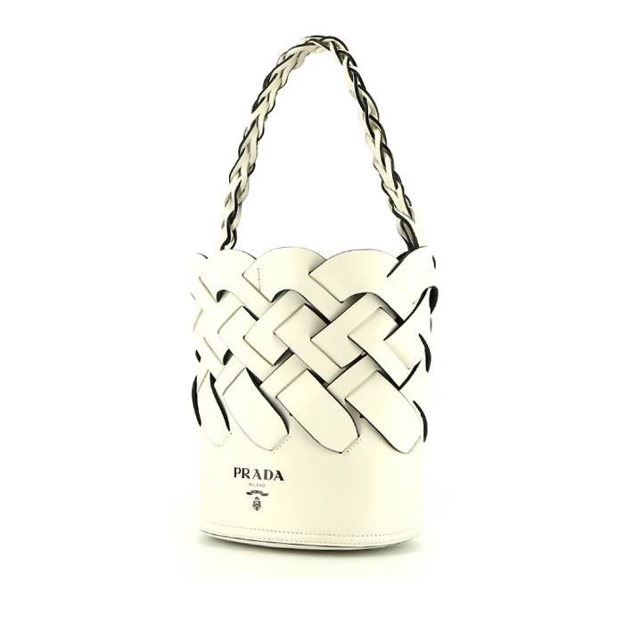 Prada Bucket bag handbag in white leather