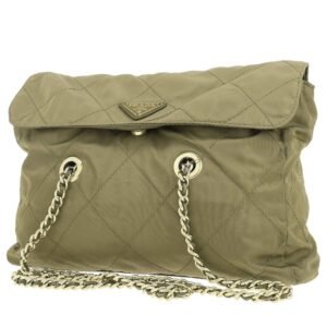 Prada Nylon shoulder bag in khaki canvas