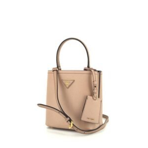 Prada Panier shoulder bag in powder pink leather saffiano