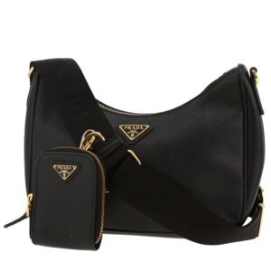Prada Re-Edition 2005 shoulder bag in black leather saffiano