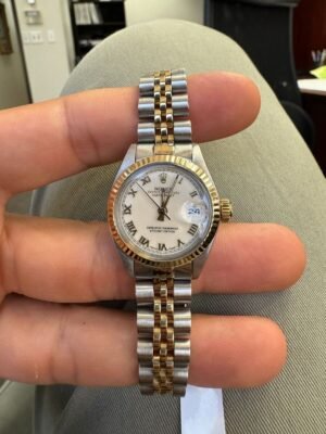 Rolex 26mm Datejust Two Tone White Roman Dial 6917 Ladies Watch- WL1905