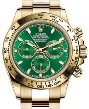 Rolex Daytona Yellow Gold Green Dial Oyster Bracelet 116508 - BRAND NEW