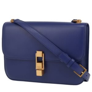 Saint Laurent Carré Satchel handbag in blue leather