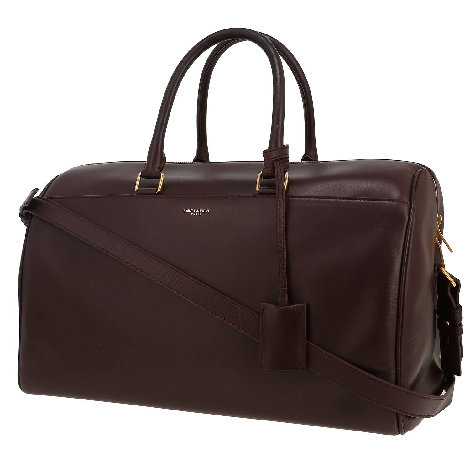 Saint Laurent Duffle handbag in plum leather