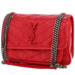 Saint Laurent Niki Baby shoulder bag in red chevron quilted leather