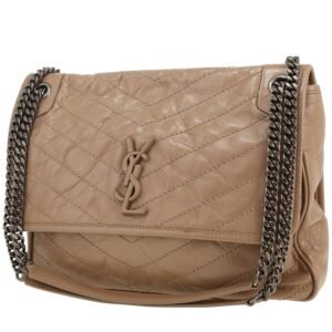 Saint Laurent Niki large model shoulder bag in taupe leather