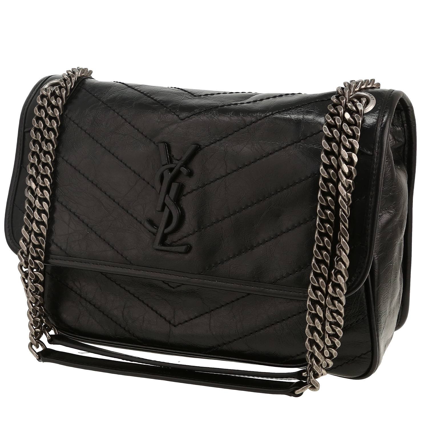 Saint Laurent Niki medium model shoulder bag in black leather
