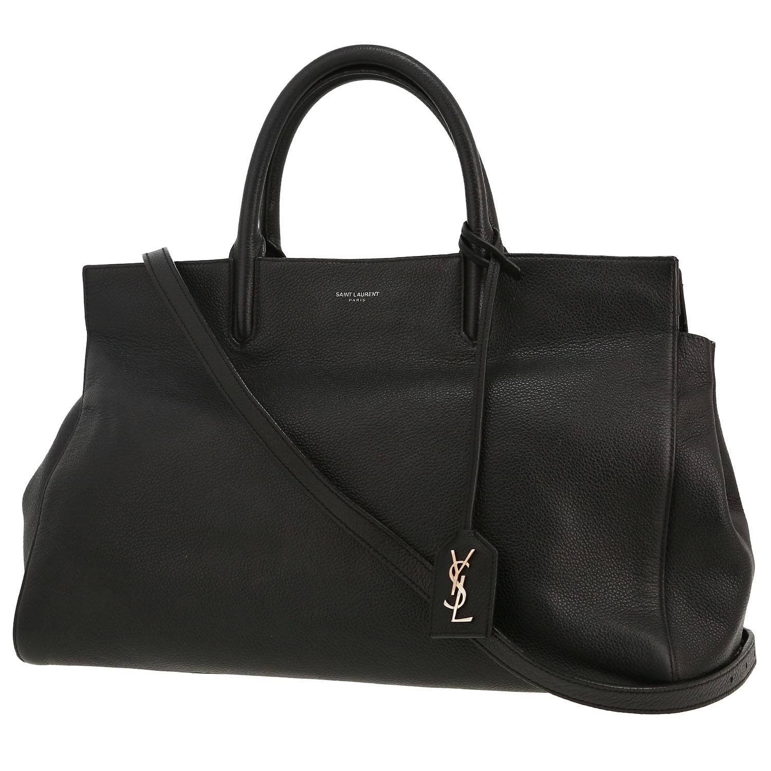 Saint Laurent Rive Gauche handbag in black grained leather