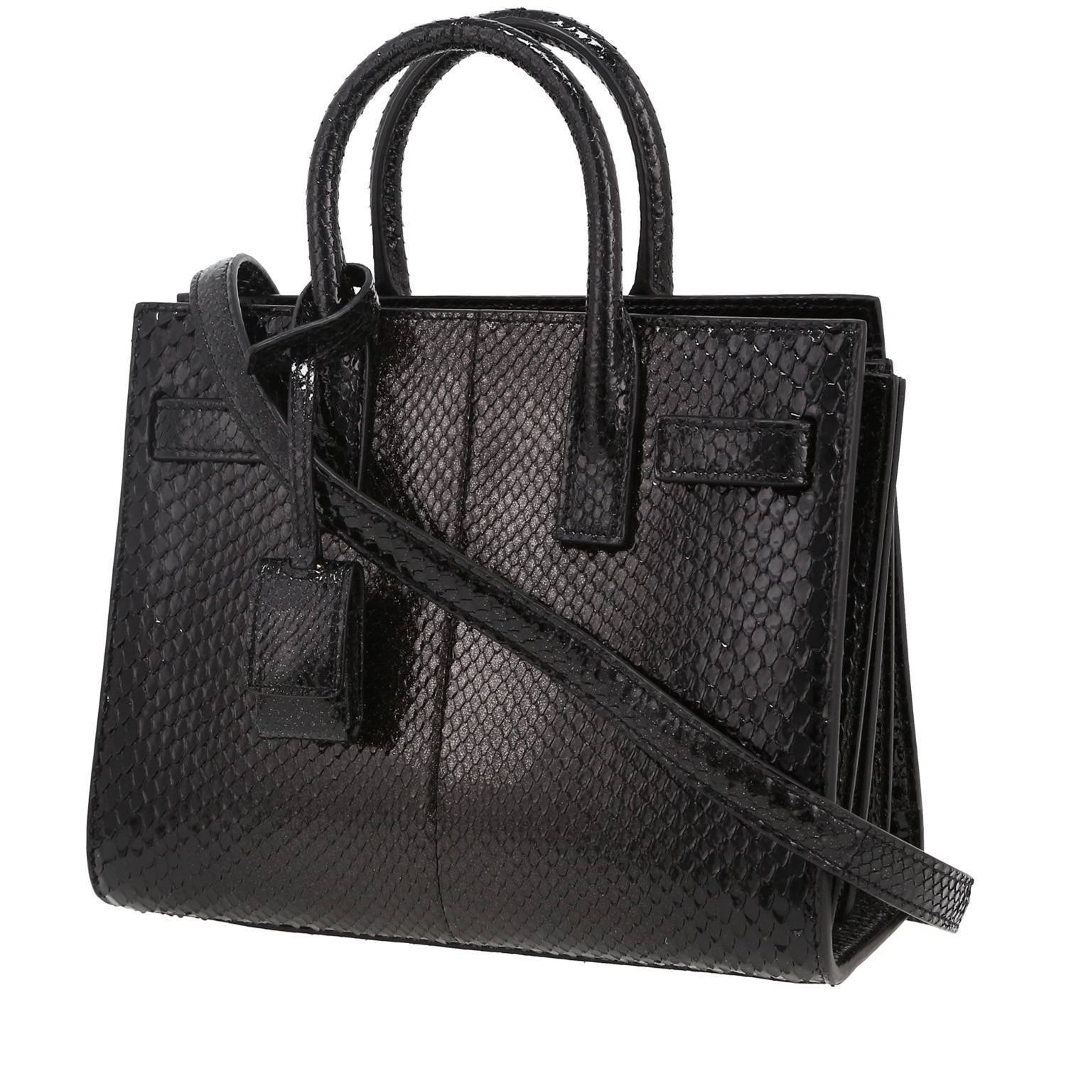 Saint Laurent Sac de jour Nano handbag in black python