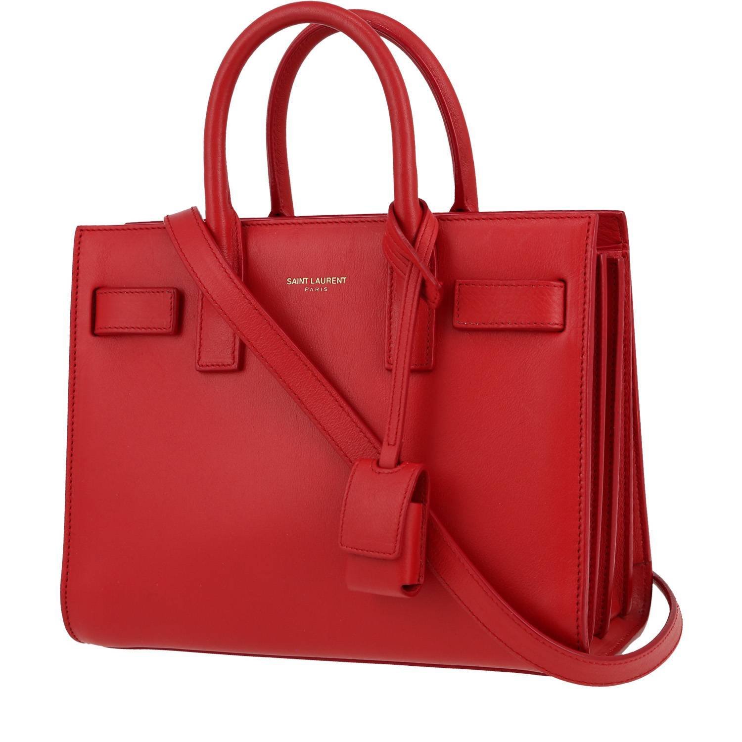 Saint Laurent Sac de jour Nano shoulder bag in red leather