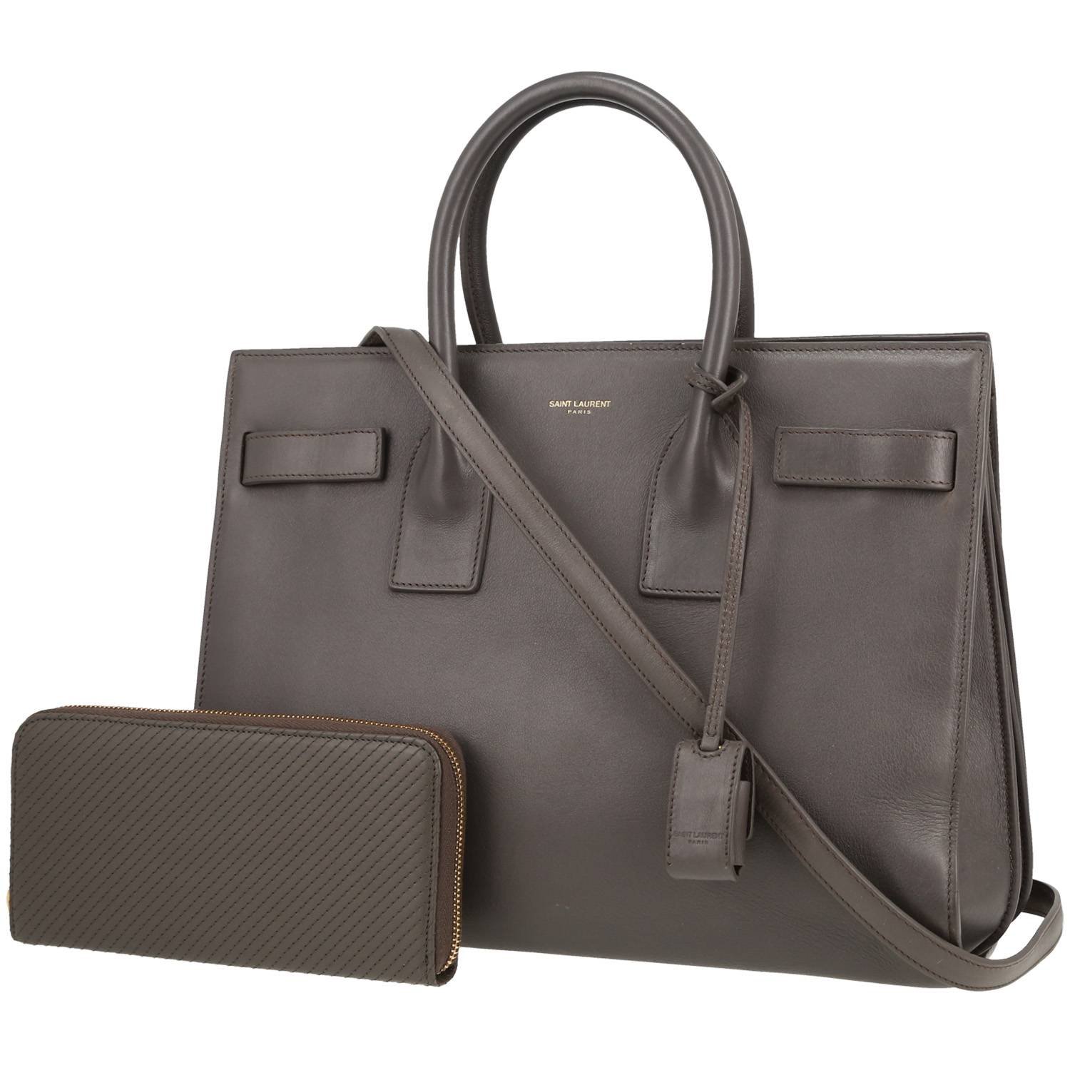 Saint Laurent Sac de jour small model shoulder bag in grey leather