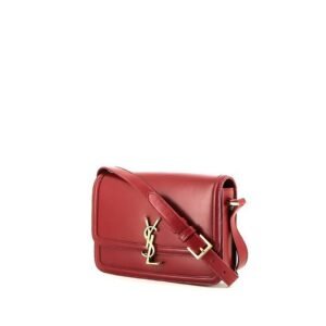 Saint Laurent Solférino shoulder bag in burgundy leather