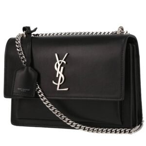 Saint Laurent Sunset medium model shoulder bag in black leather