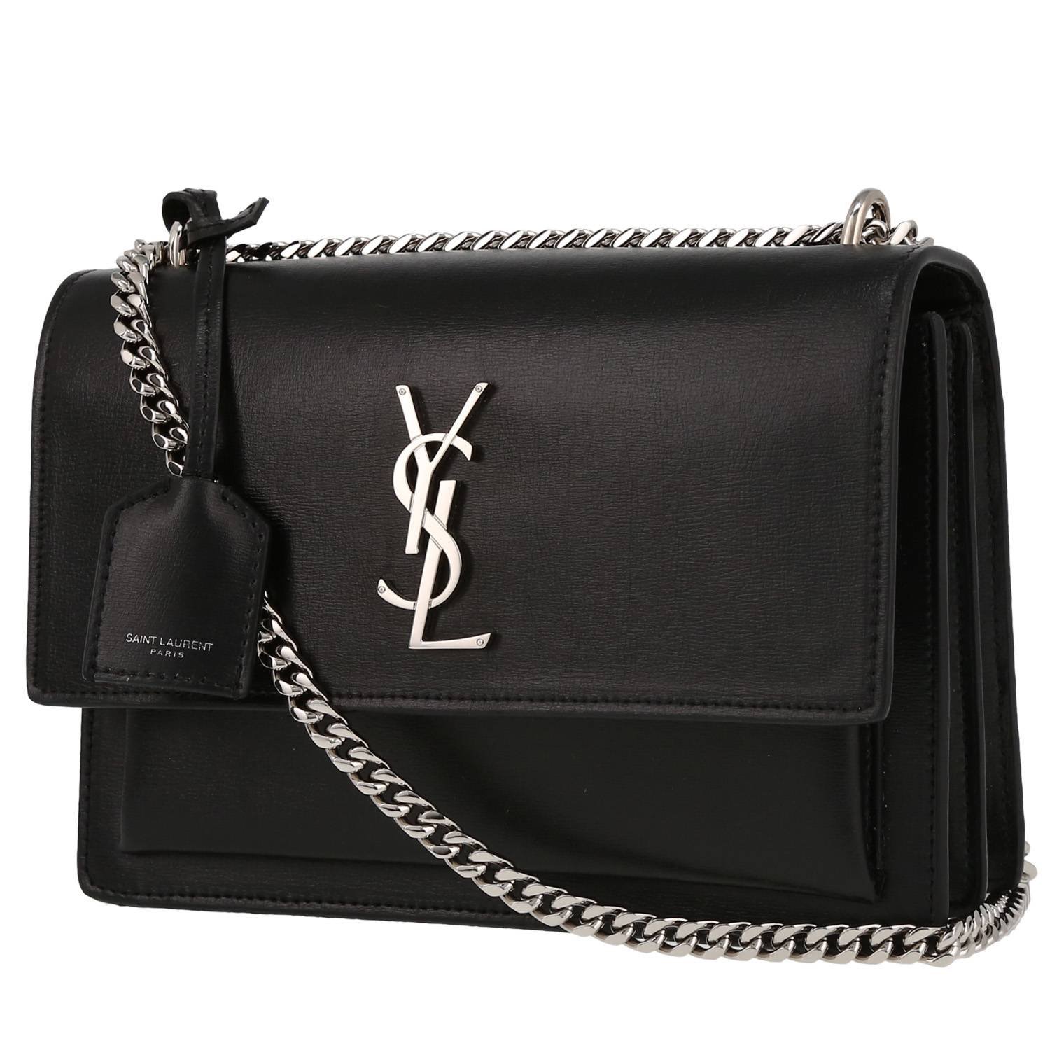 Saint Laurent Sunset medium model shoulder bag in black leather
