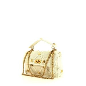 Valentino Garavani Roman Stud shoulder bag in beige canvas