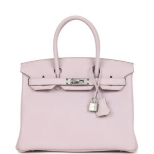 Hermes Birkin 30 Mauve Pale Clemence Palladium Hardware