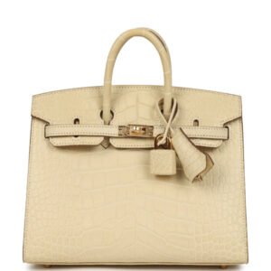 Hermes Birkin Sellier 20 Vanille Matte Alligator Gold Hardware