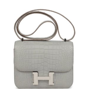 Hermes Constance 18 Gris Perle Matte Alligator Palladium Hardware